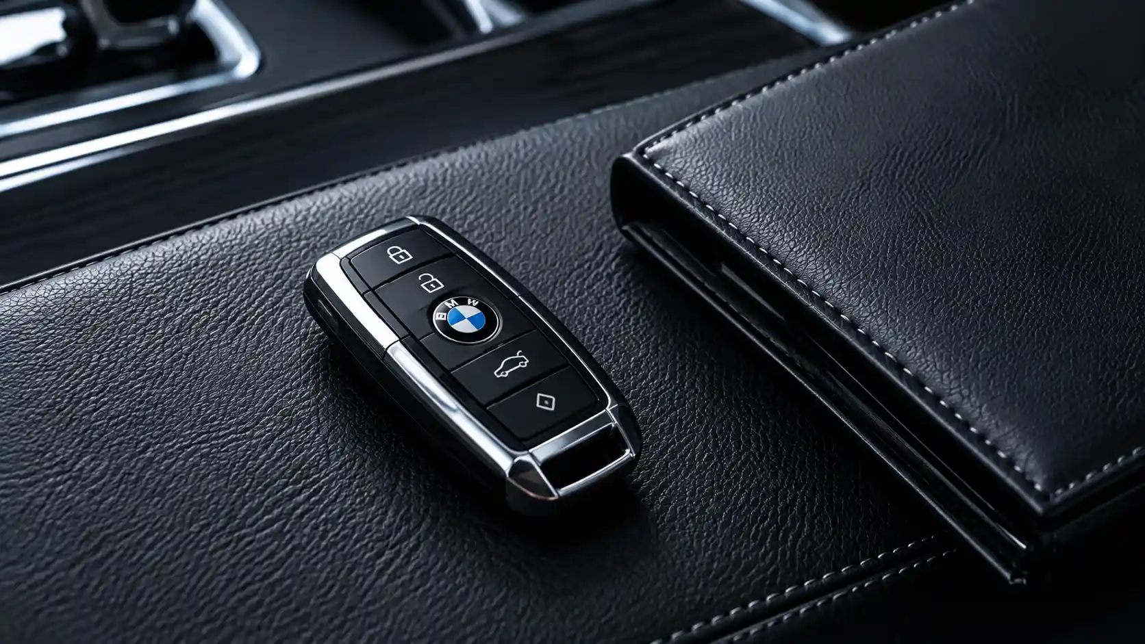 Car key and leather